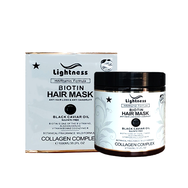 ماسک مو فاقد سولفات روغن خاویار لایتنس مدل Biotin حجم 1000 میلی لیتر